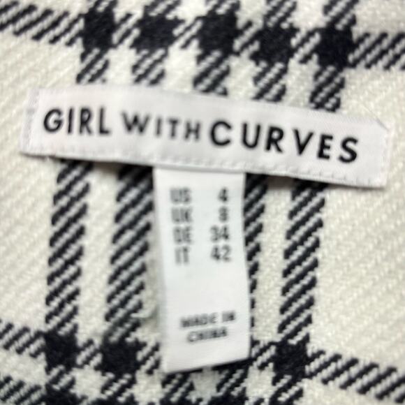 Girl with Curves Brand (QVC) Windowpane Lined Collarless Long Length Jacket - 4 - Picture 7 of 12